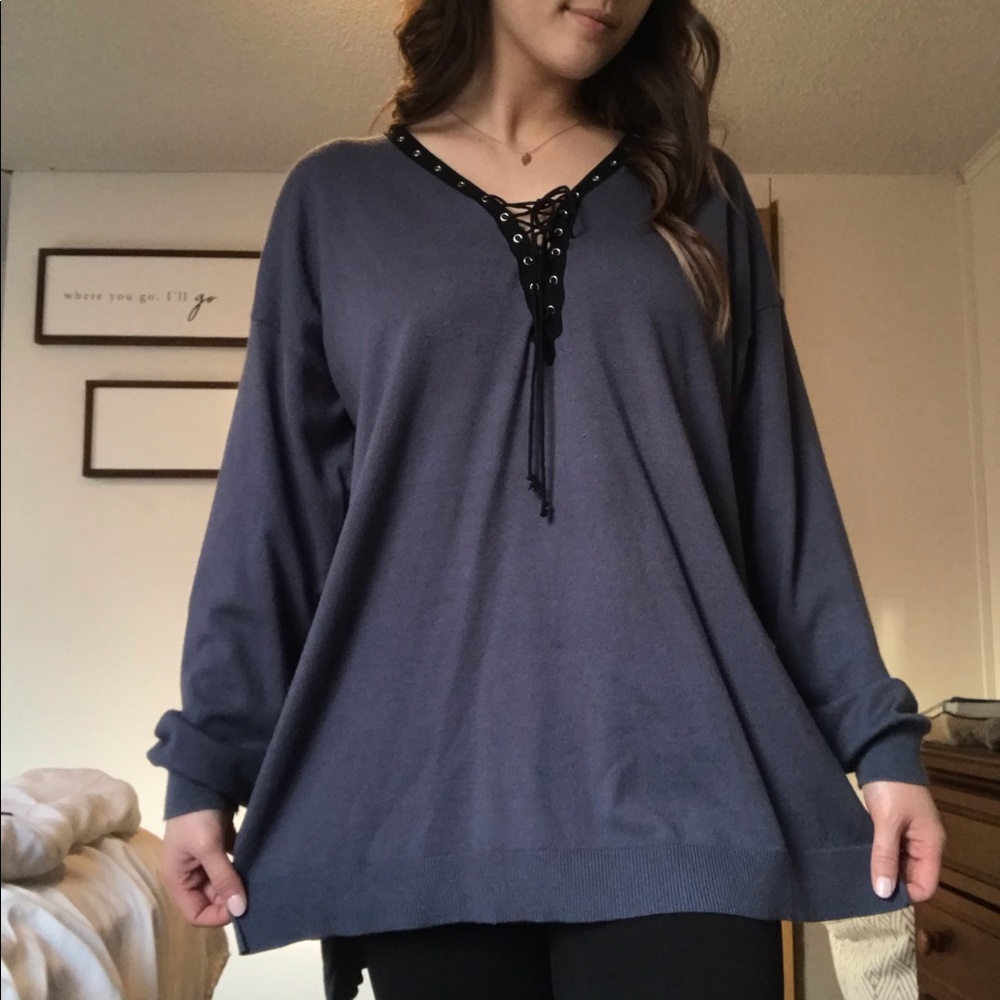 Long Umgee Lace Up Top